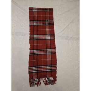 Women Scarf Orange Stewart Plaid Tartan Long Warm Soft Winter 72"x12"